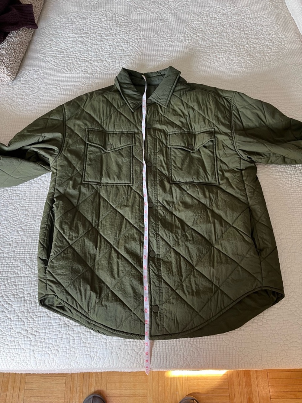 Oak + Fort Quilted Olive Green Button-Front Jacket - Picture 5 of 5
